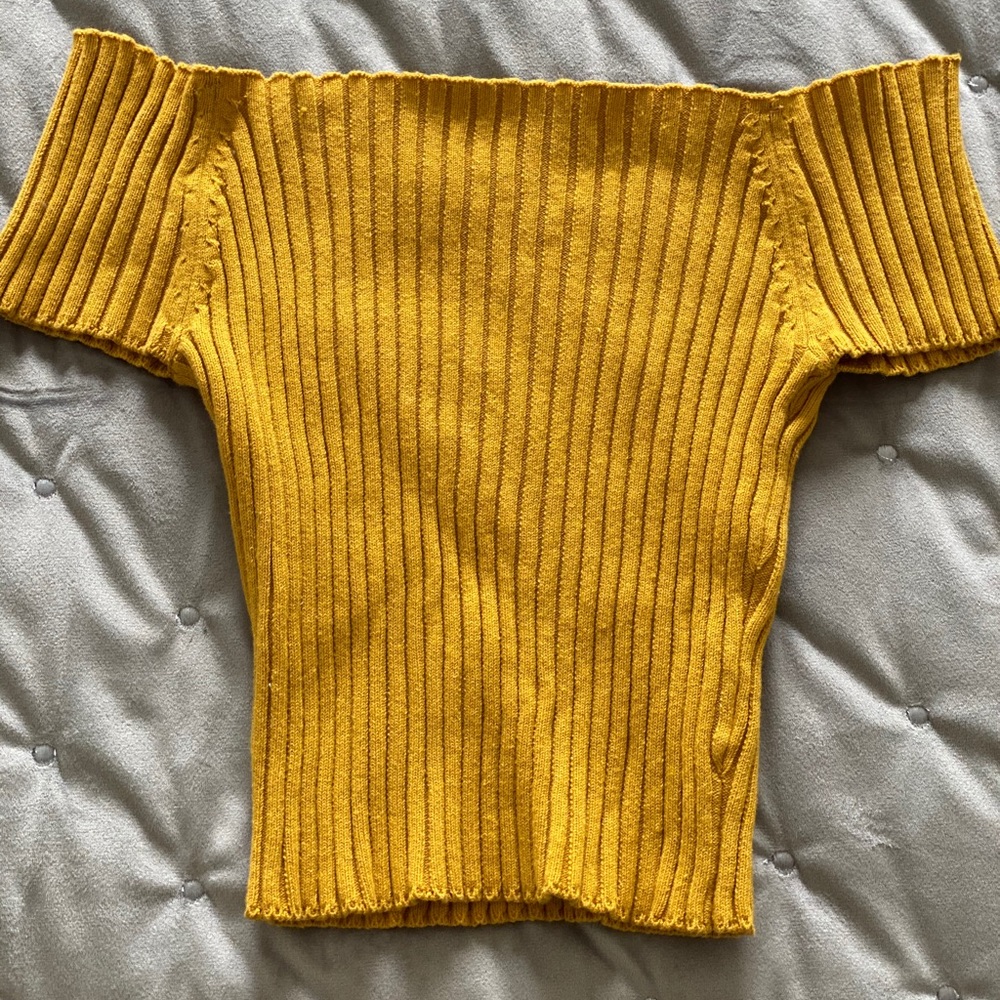 Ribbed Off The Shoulder Top